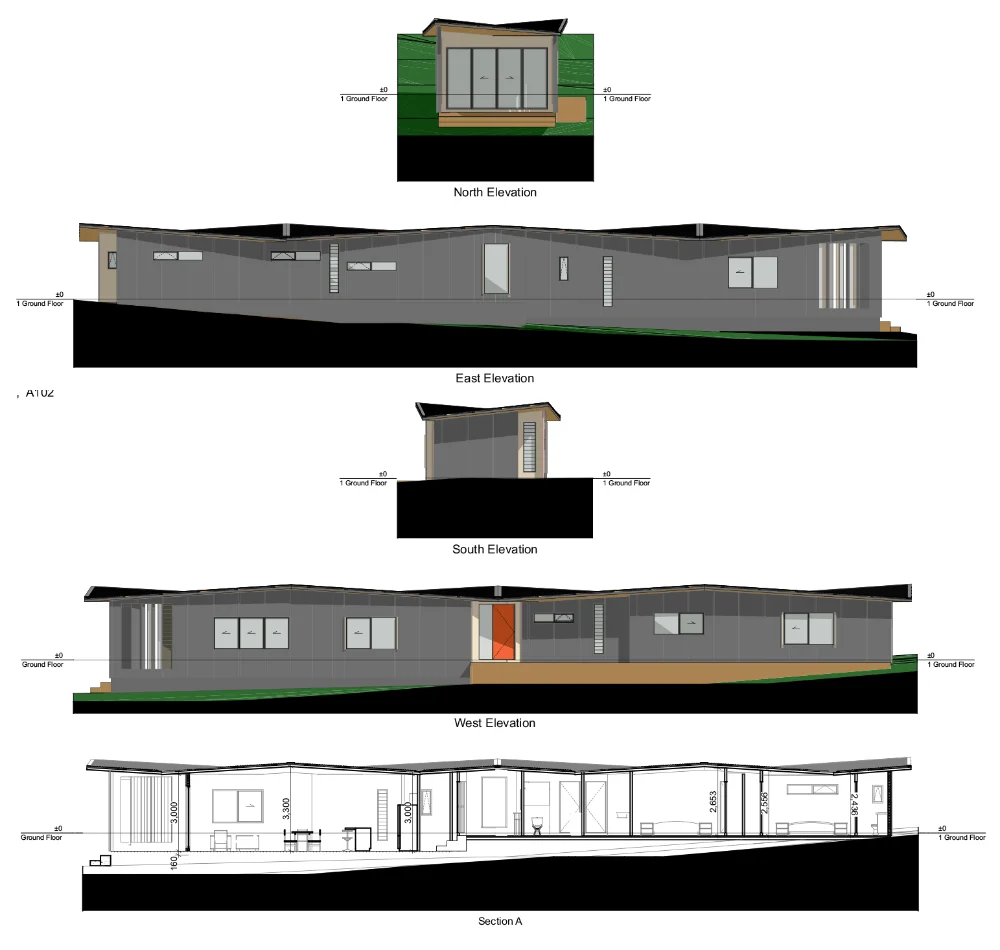 Little and Long Section Cross section drawing of Little and Long